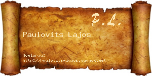 Paulovits Lajos névjegykártya