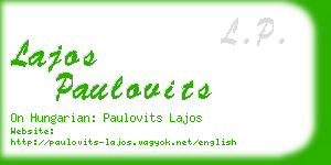 lajos paulovits business card